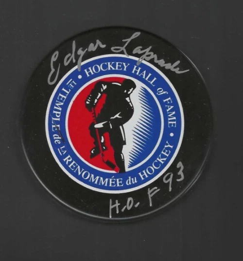 Edgar Laprade Signed New York Rangers Hockey Hall Of Fame HOF Puck Beckett COA
