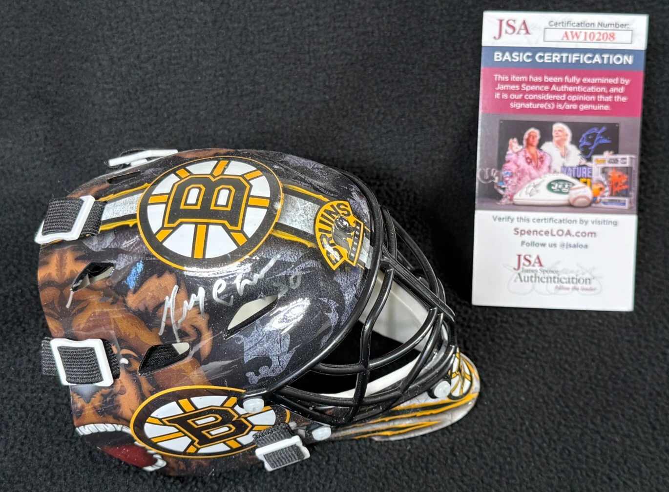 Gerry Cheevers Signed Boston Bruins Mini Goalie Mask JSA COA AW10208