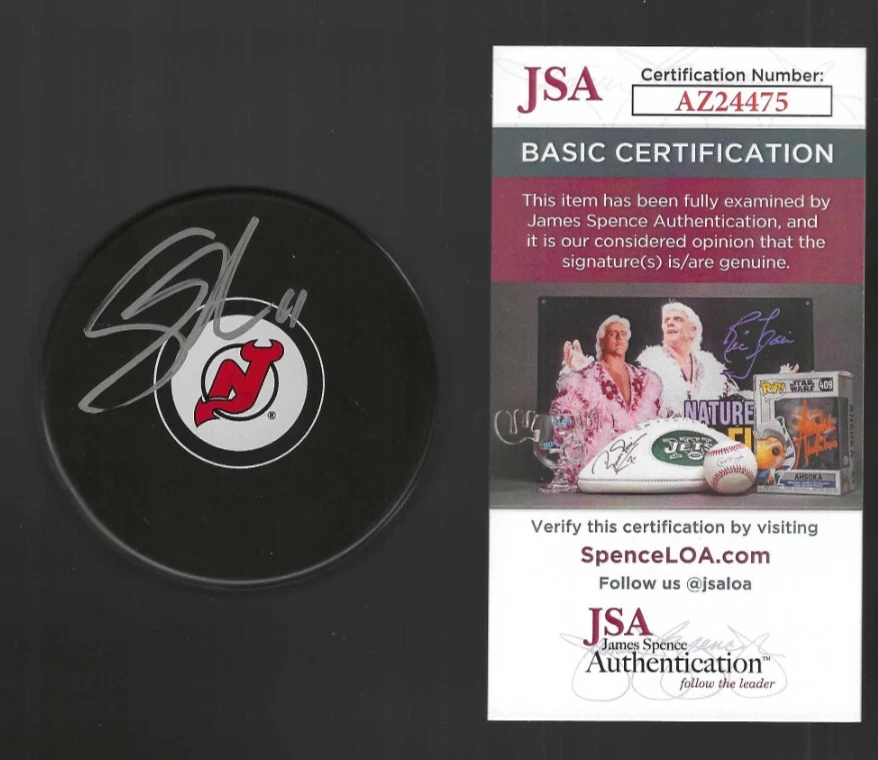 Stefan Noesen Signed New Jersey Devils Puck JSA COA