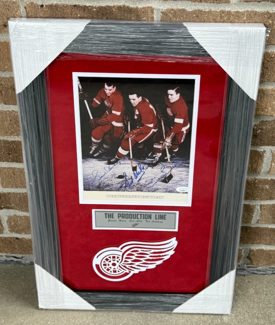 The Production Line Signed Framed Detroit Red Wings 8x10 Photo JSA COA