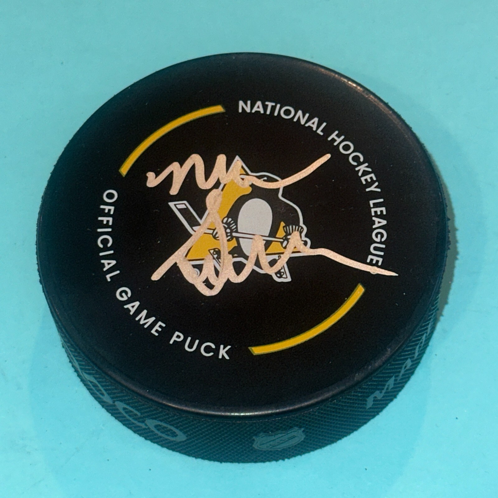 MIKE SULLIVAN Signed Pittsburgh PENGUINS Official GAME Puck Beckett (BAS)