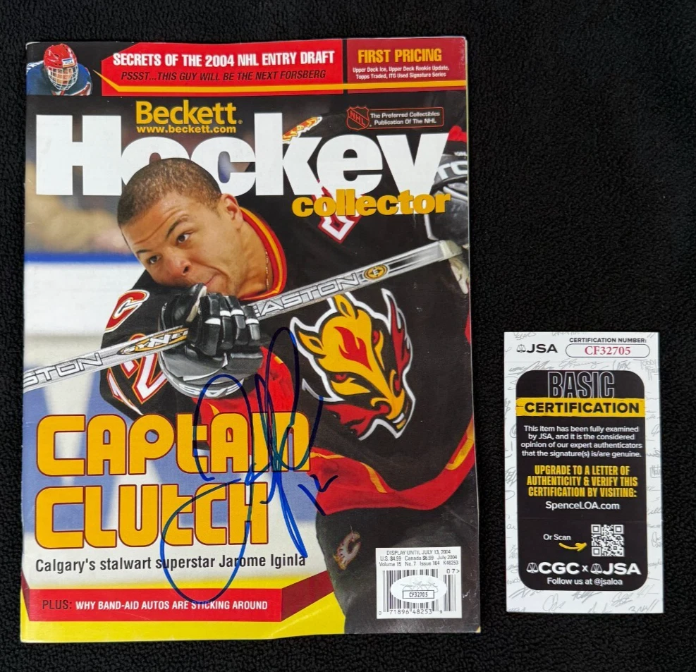 Jarome Iginla Signed Calgary Flames Beckett Magazine JSA COA