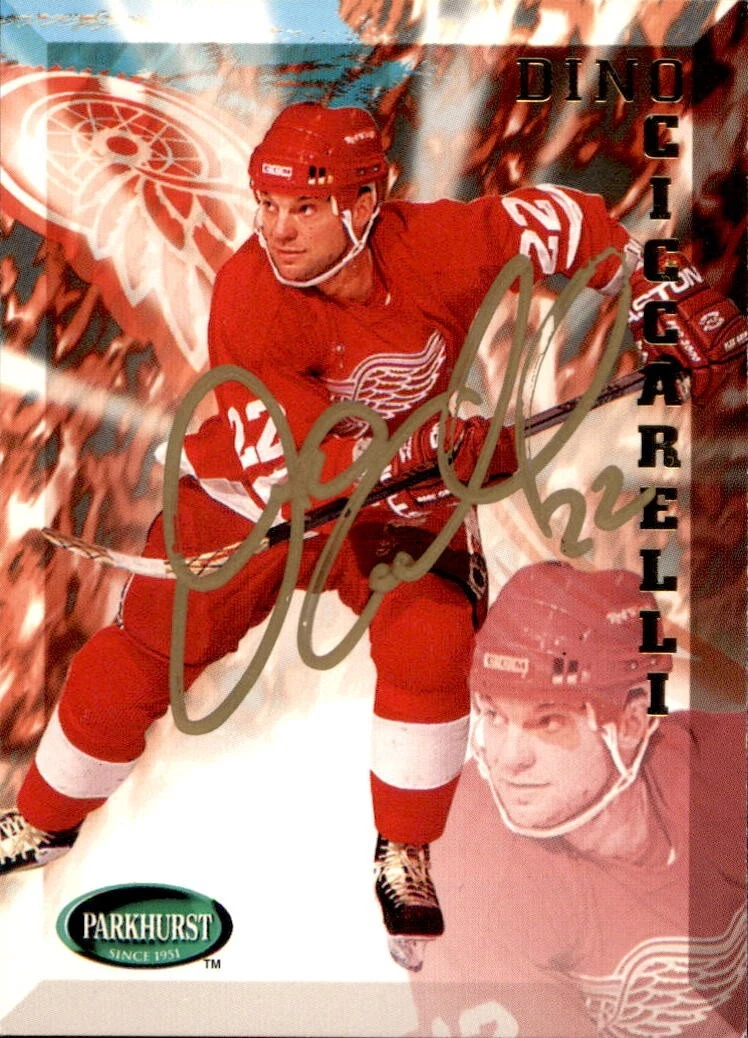 Dino Ciccarelli Signed 1995/96 Parkhurst Card #339 Detroit Red wings