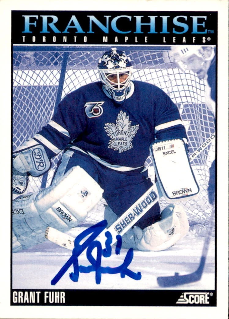 Grant Fuhr Signed 1992/93 Score Card #437 Toronto Maple Leafs
