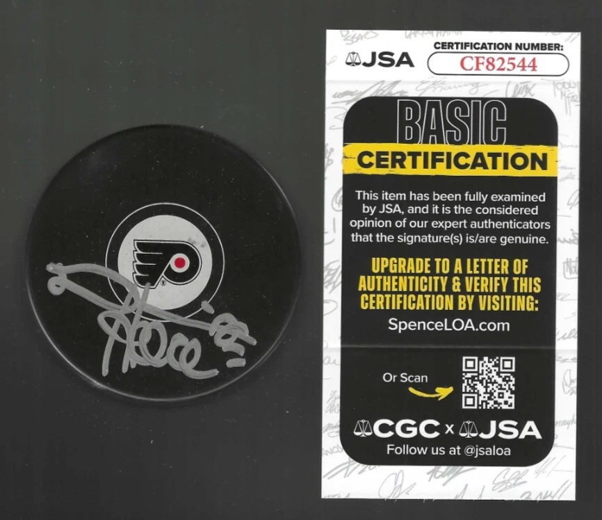 Derian Hatcher Signed Philadelphia Flyers Puck JSA COA