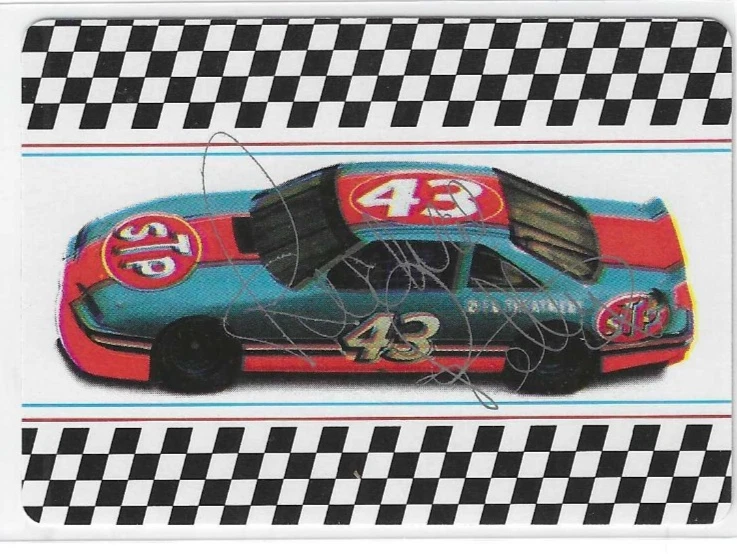 RICHARD PETTY SIGNED 1992 STP PLAYING TWO OF CLUBS  CARD NASCAR COLLECTIBLE MEMORABILIA