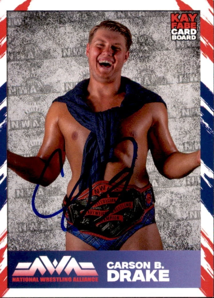 CARSON DRAKE SIGNED 2025 NWA WRESTLING COMPANY ISSUED CARD TNA WWE NXT AEW COLLECTIBLE MEMORABILIA