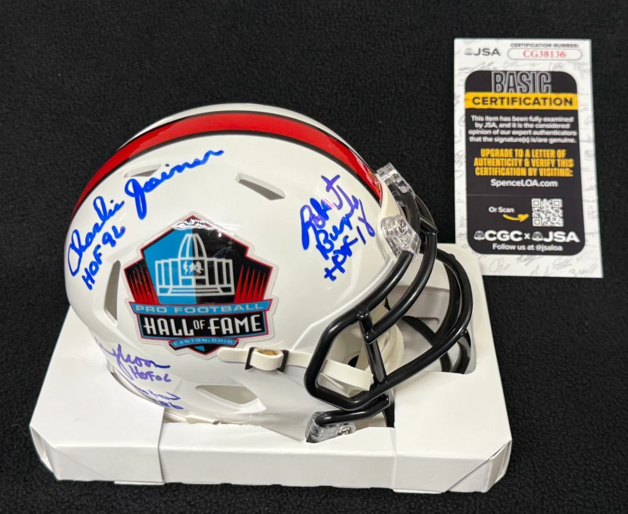 Houston Oilers Hall Of Famers Signed HOF Mini Helmet Signed By 4 JSA COA