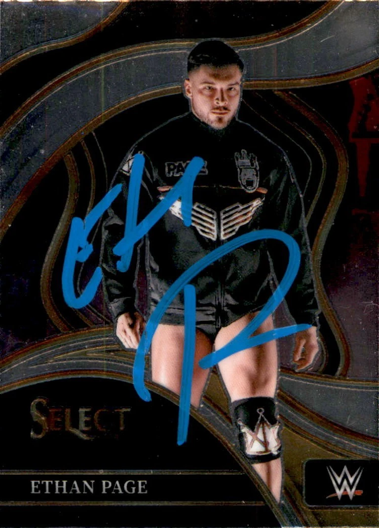 ETHAN PAGE SIGNED 2024 PANINI PRIZM WWE NXT RINGSIDE SILVER CARD #300 COLLECTIBLE MEMORABILIA