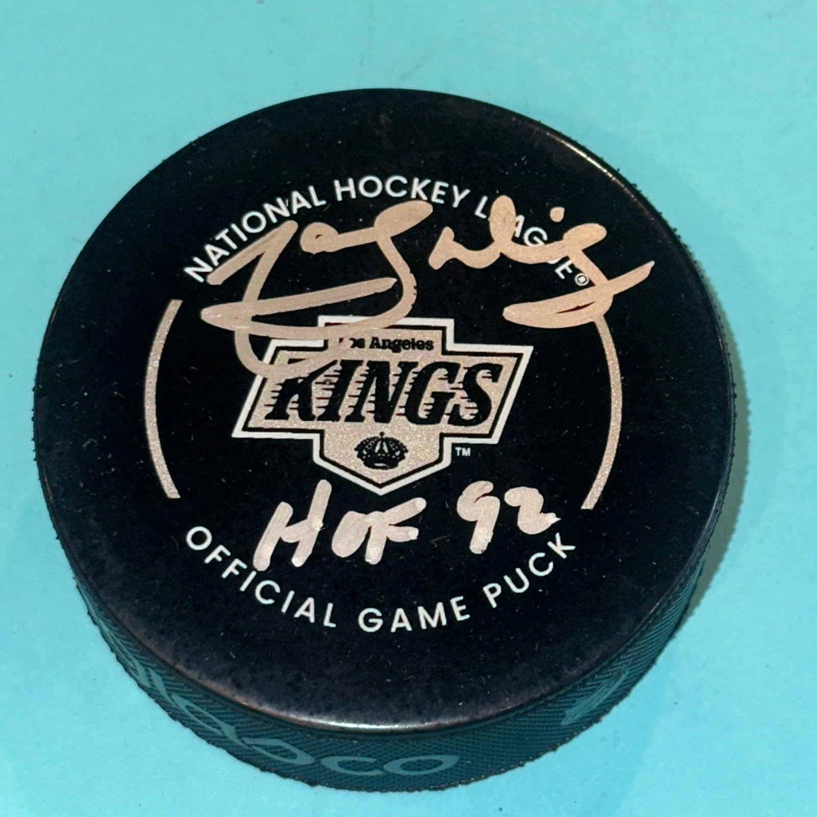 MARCEL DIONNE Signed Los Angeles KINGS Official GAME Puck Beckett w/ HOF Inscrip