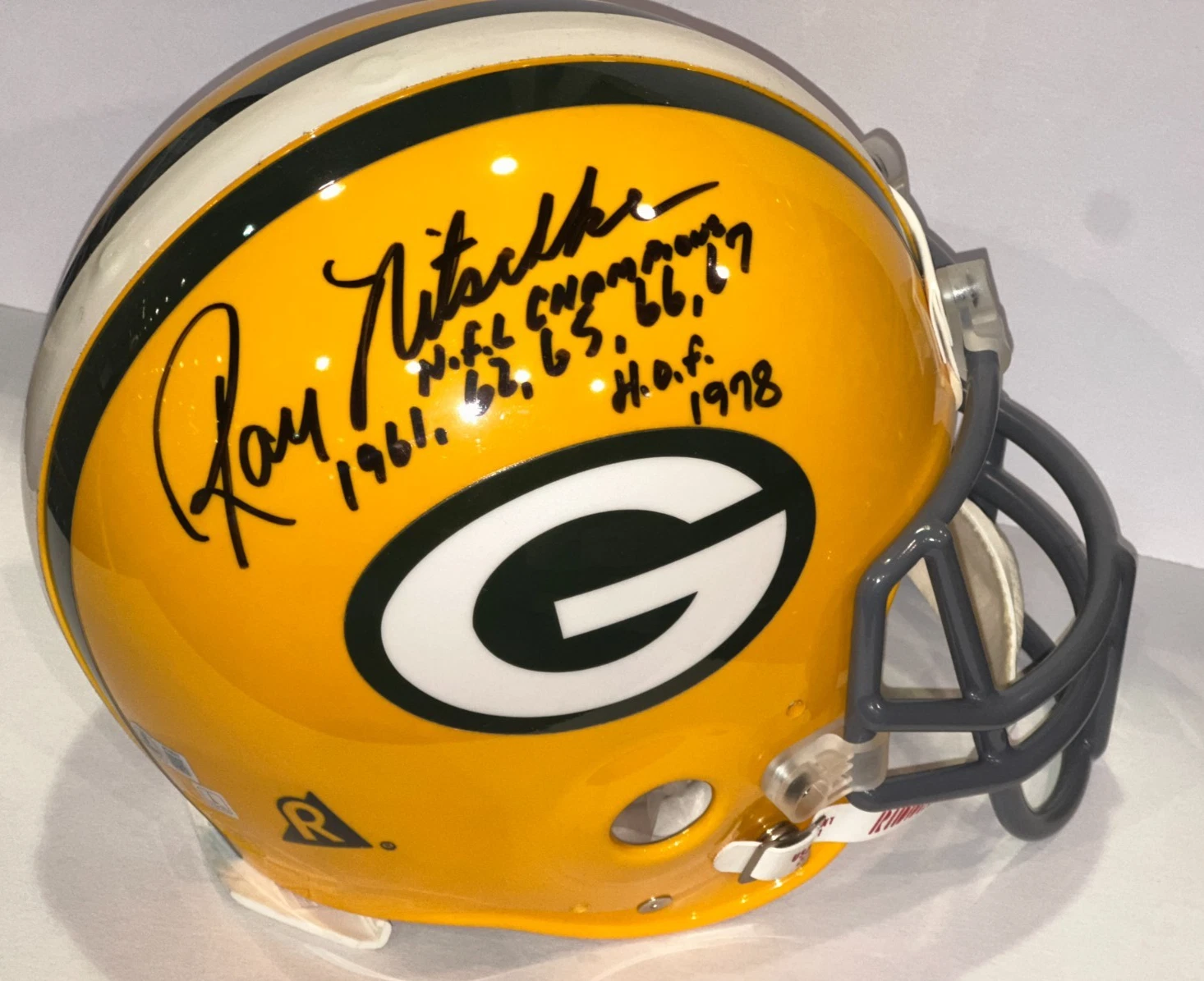 RAY NITSCHKE Signed Full-Size PACKERS Proline Helmet Beckett & Multi Inscrips