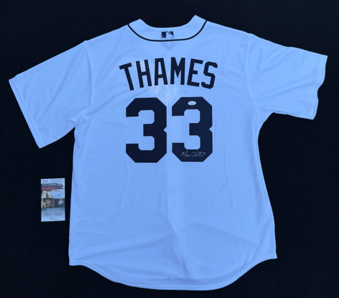 Marcus Thames Signed Detroit Tigers Nike Jersey Size L JSA COA