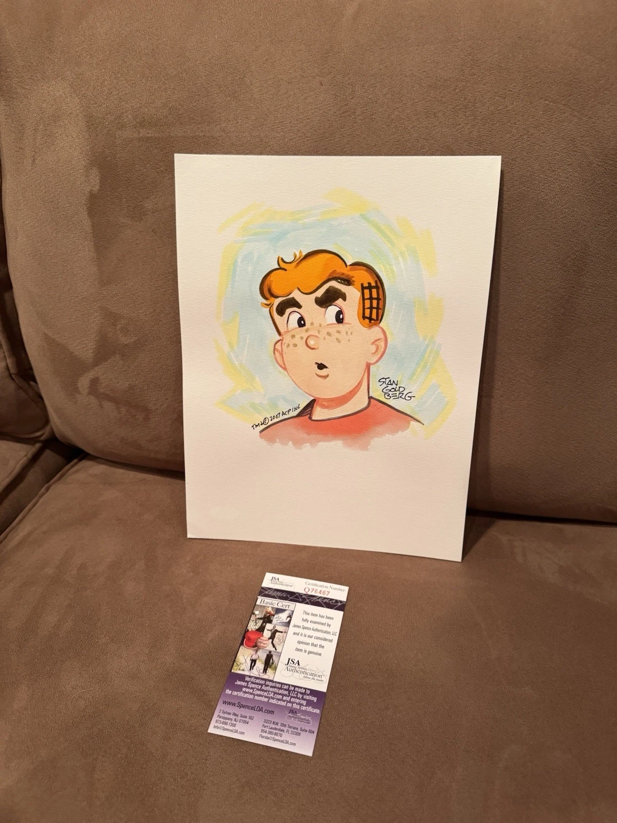 Gorgeous Archie Color Drawing Artwork By Stan Goldberg JSA Archie Comics