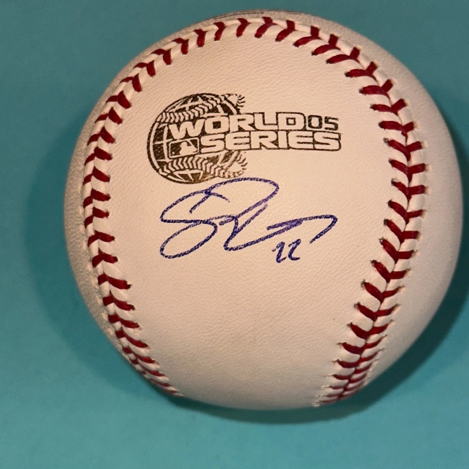 SCOTT PODSEDNIK (Sox) Signed Official 2005 WORLD SERIES Baseball Beckett (BAS)