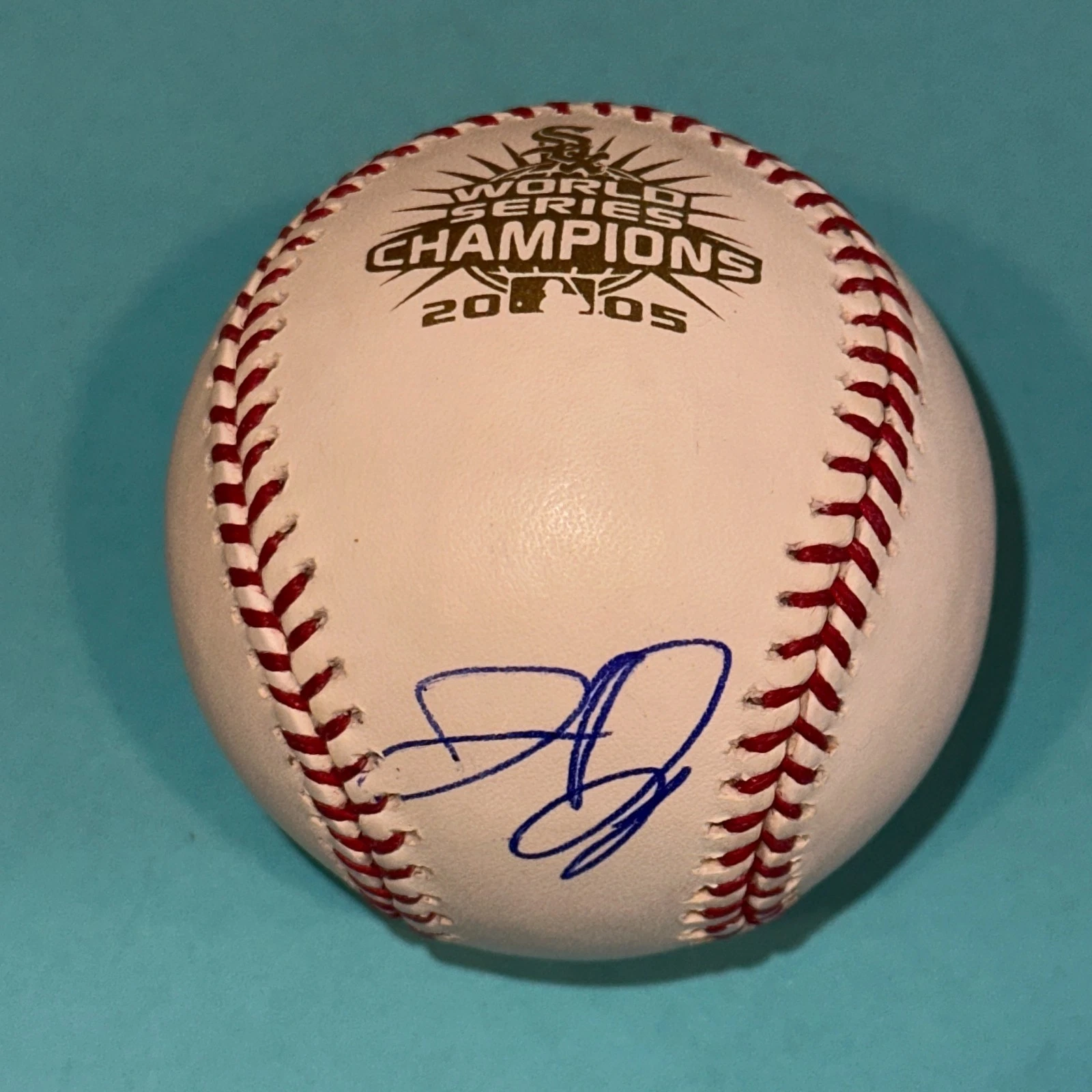 JERMAINE DYE (Sox) Signed Official 2005 WORLD SERIES Baseball Beckett BAS