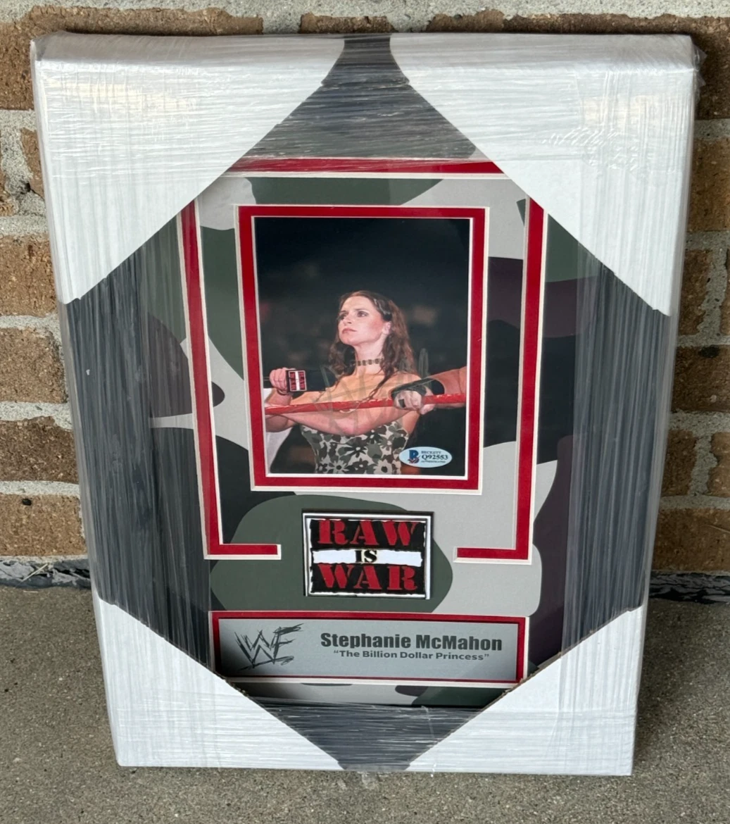 Stephanie McMahon Signed Framed Matted WWF 4x6 Photo WWE Beckett COA