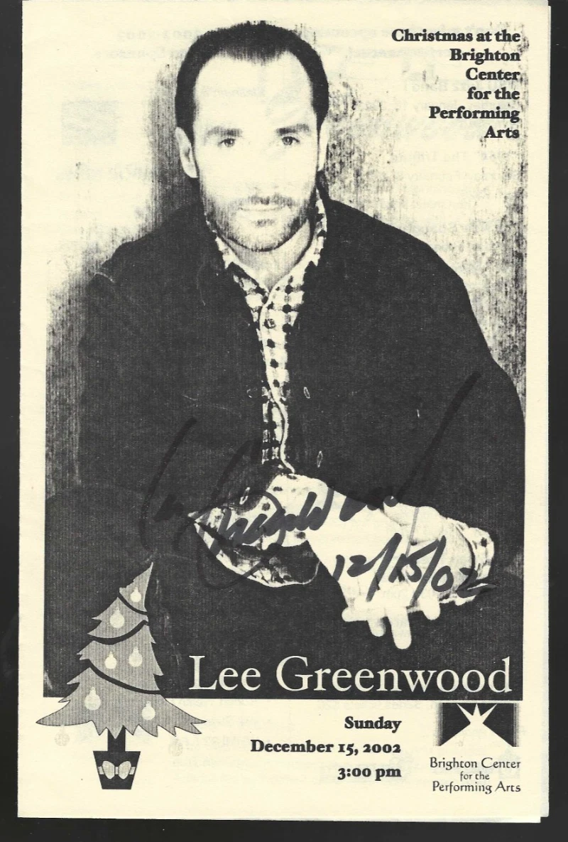 Lee Greenwood Signed 2002 Live Concert Program God Bless The USA JSA COA