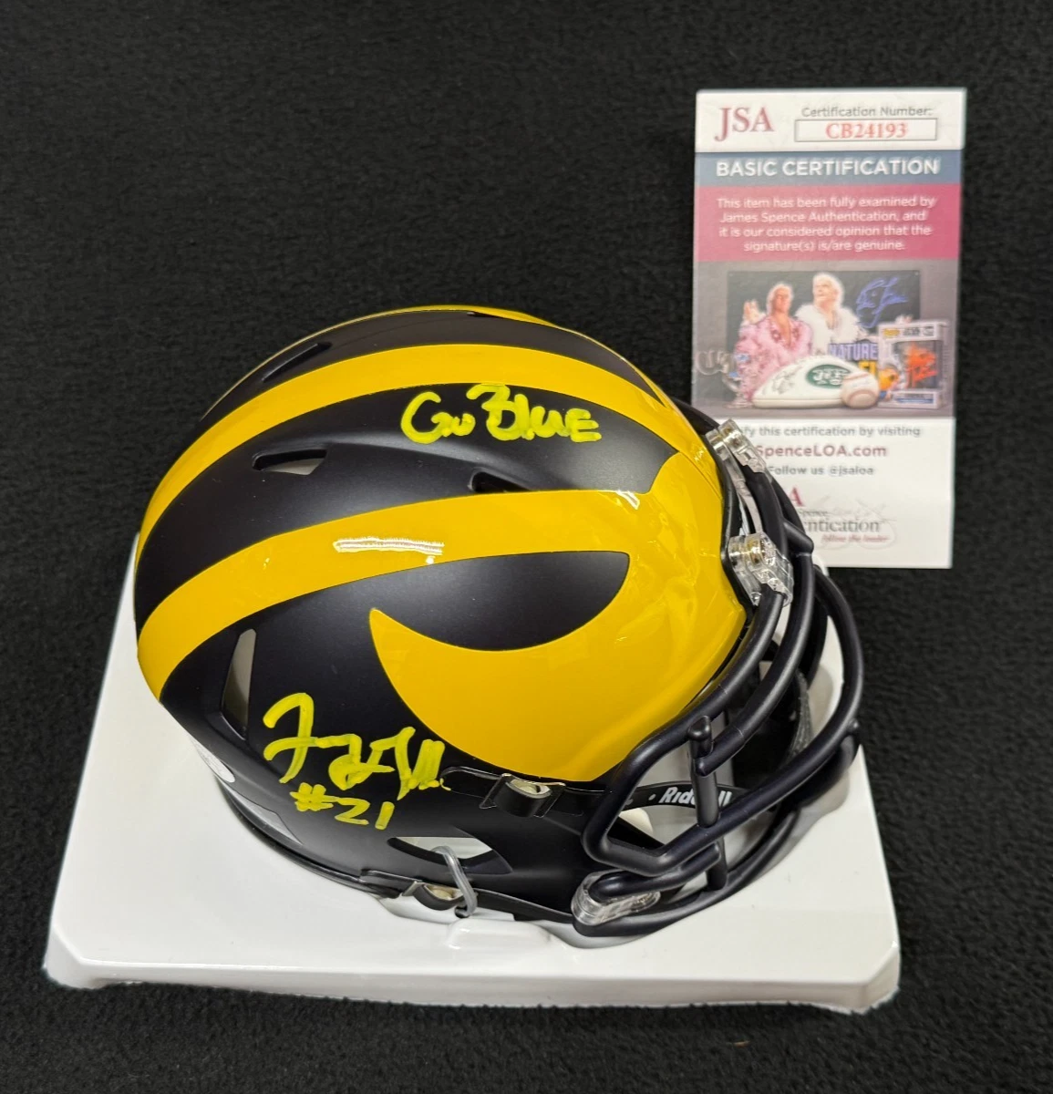 Jeremy Gallon Signed & Inscribed Michigan Wolverines Mini Helmet JSA COA