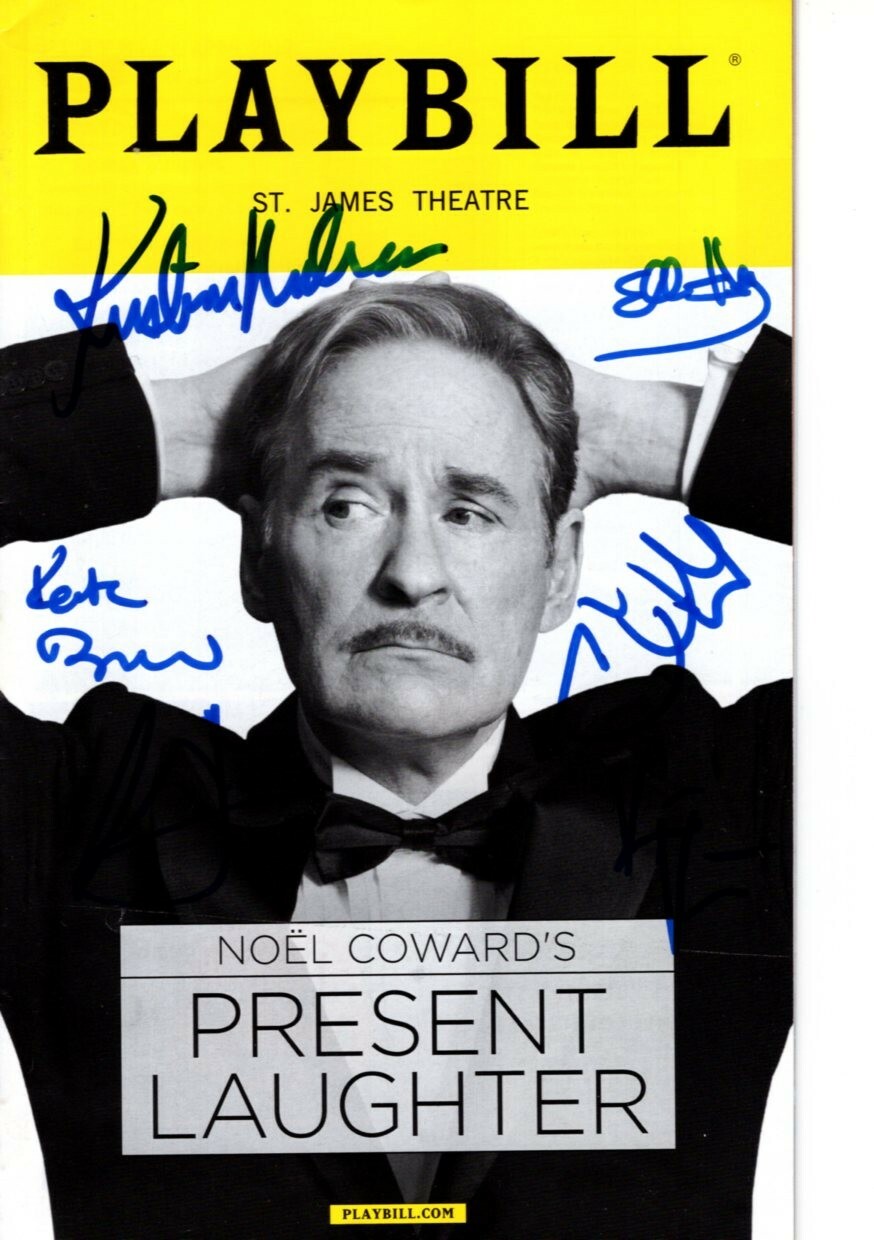 NOEL COWARD'S PRESENT LAUGHTER signed CAST playbill KEVIN KLINE COBIE SMULDERS +