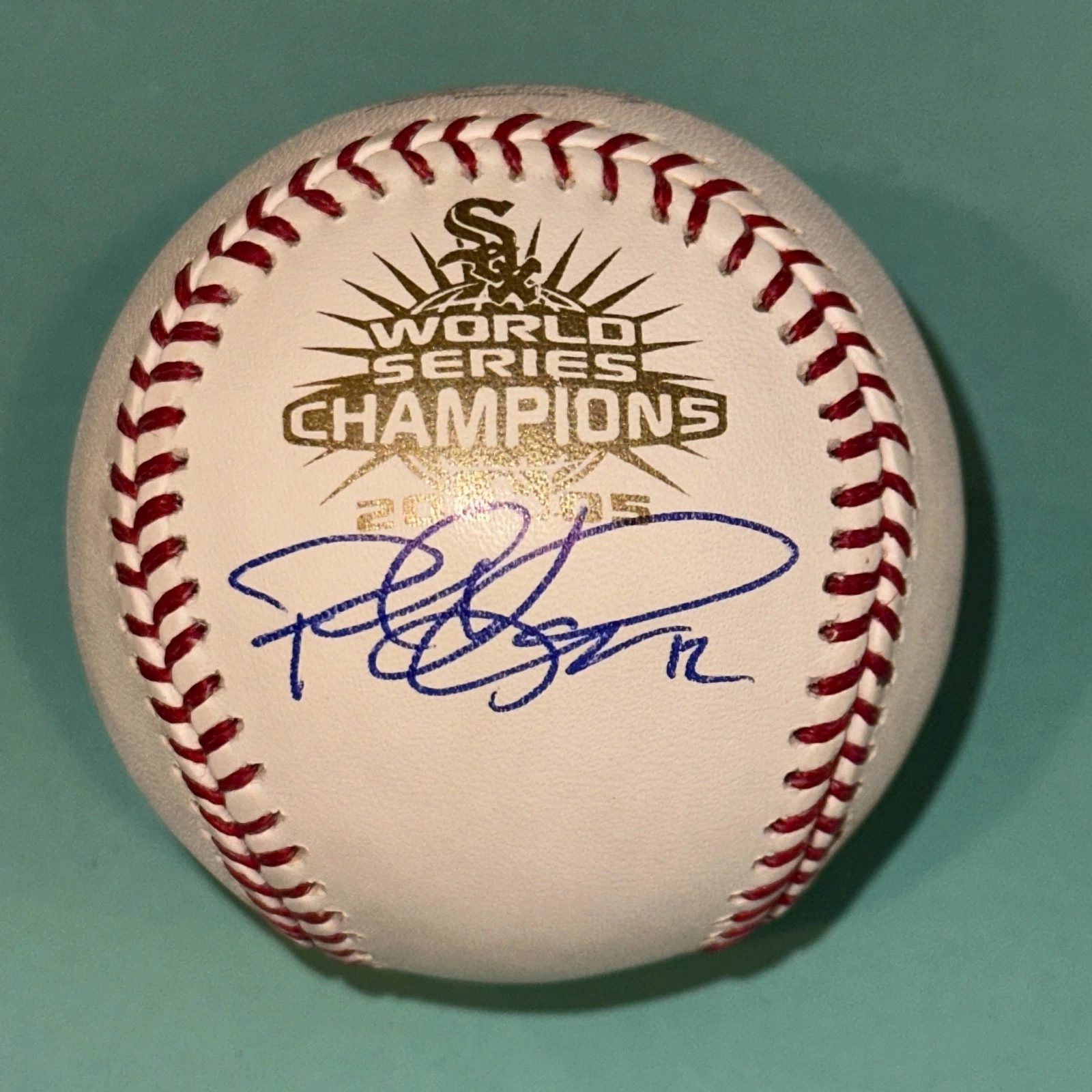 PAUL KONERKO (Sox) Signed Official 2005 WORLD SERIES Baseball Beckett (BAS)
