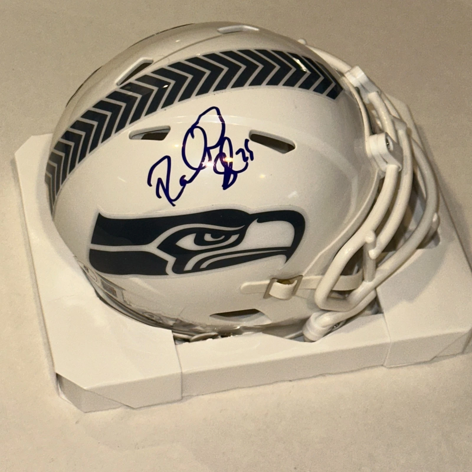RICHARD SHERMAN Signed SEAHAWKS SALUTE TO SERVICE Mini-helmet Beckett (BAS)