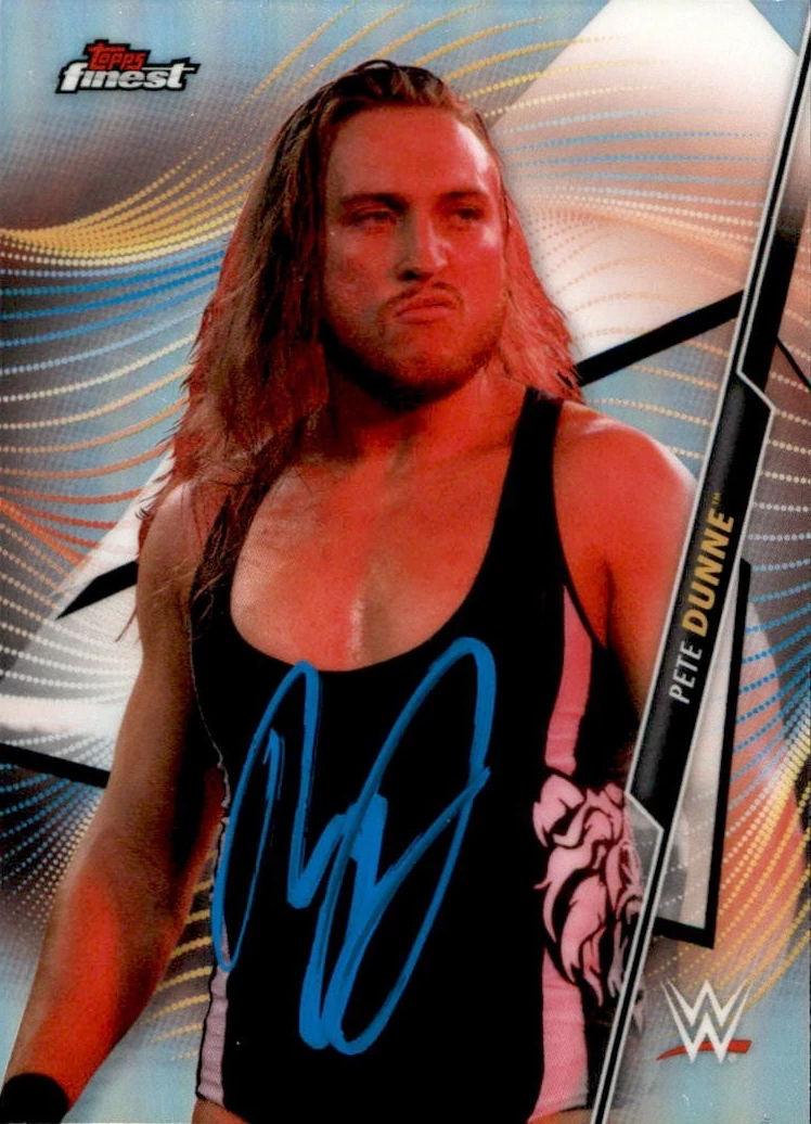 Pete Dunne Signed 2020 Topps Finest WWE NXT Refractor Card #89