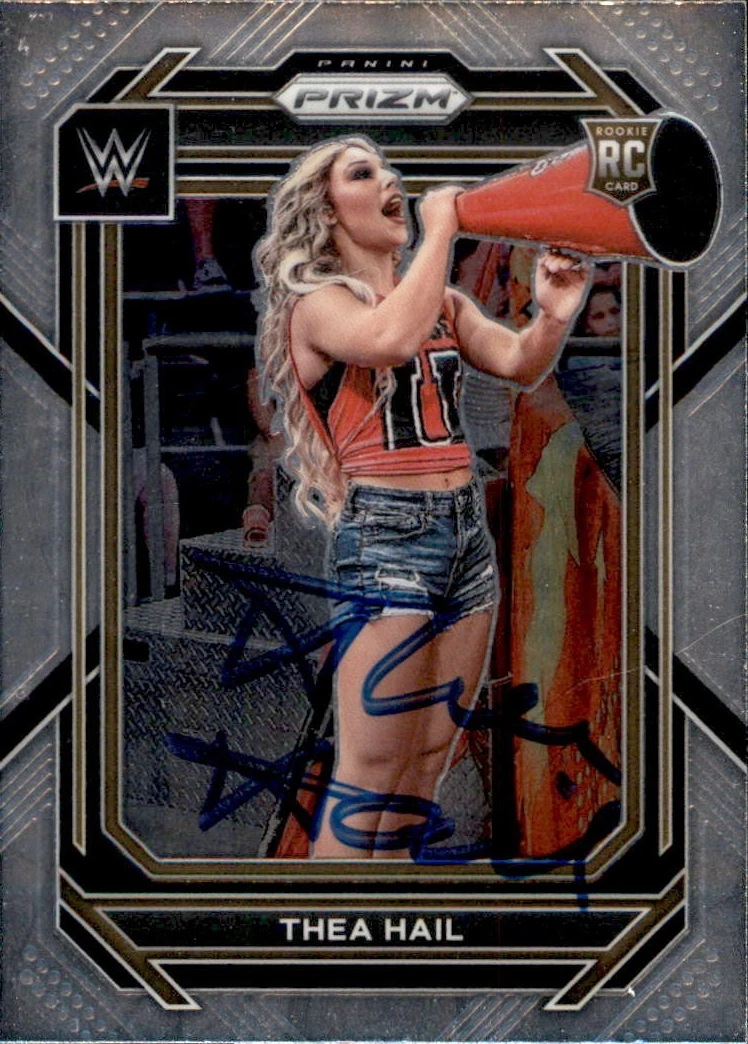 THEA HAIL SIGNED 2023 PANINI PRIZM WWE NXT ROOKIE CARD #122 CHASE U COLLECTIBLE MEMORABILIA