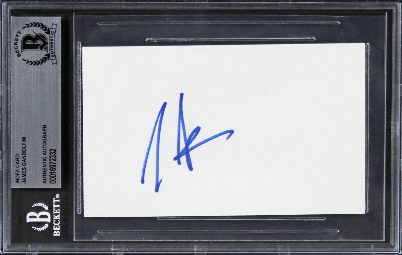 James Gandolfini The Sopranos Authentic Signed 3x5 Index Card BAS Slabbed 3