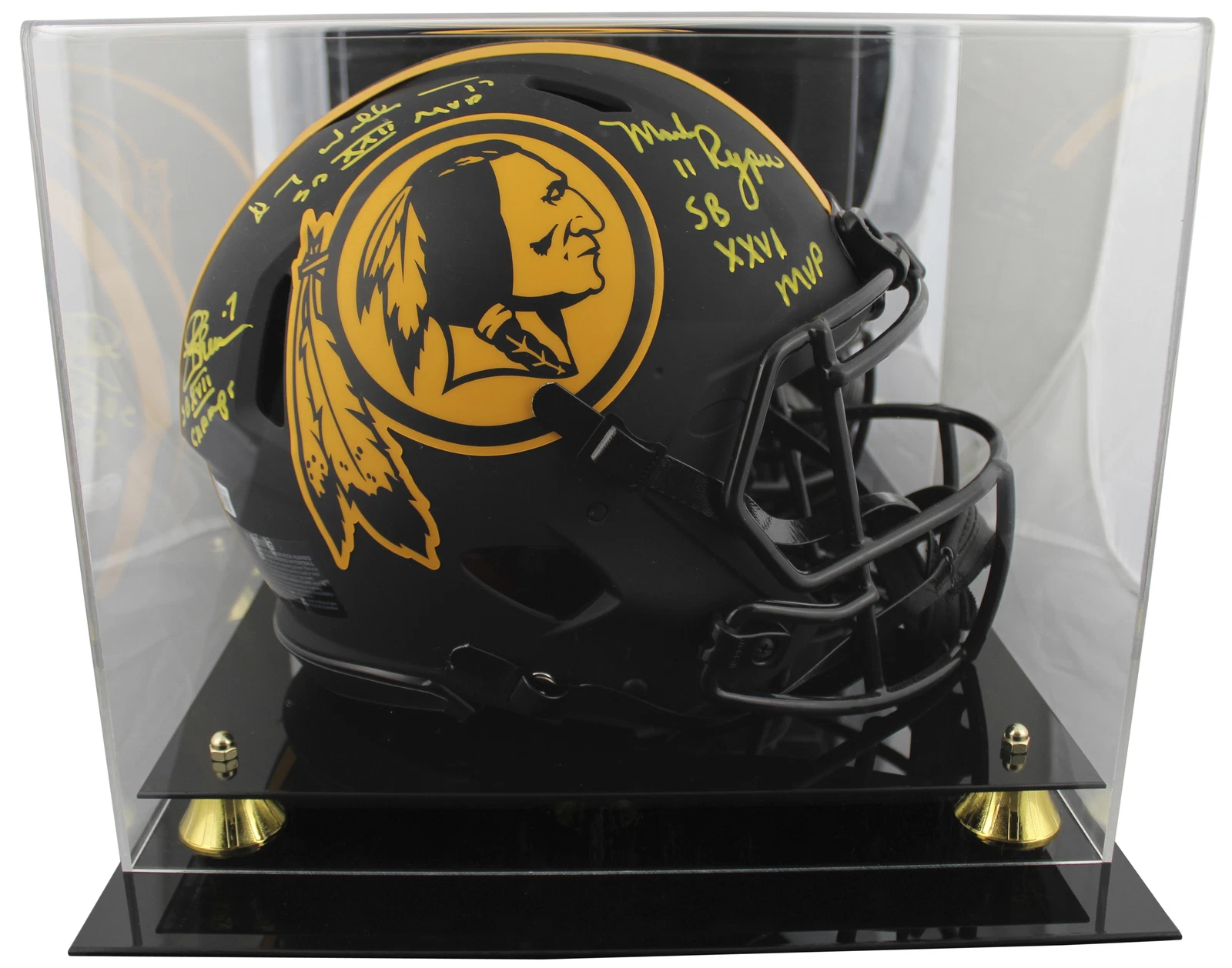WFT SB QBS (3) SIGNED ECLIPSE FULL SIZE SPEED PROLINE HELMET W/ CASE BAS WITNESS COLLECTIBLE MEMORABILIA