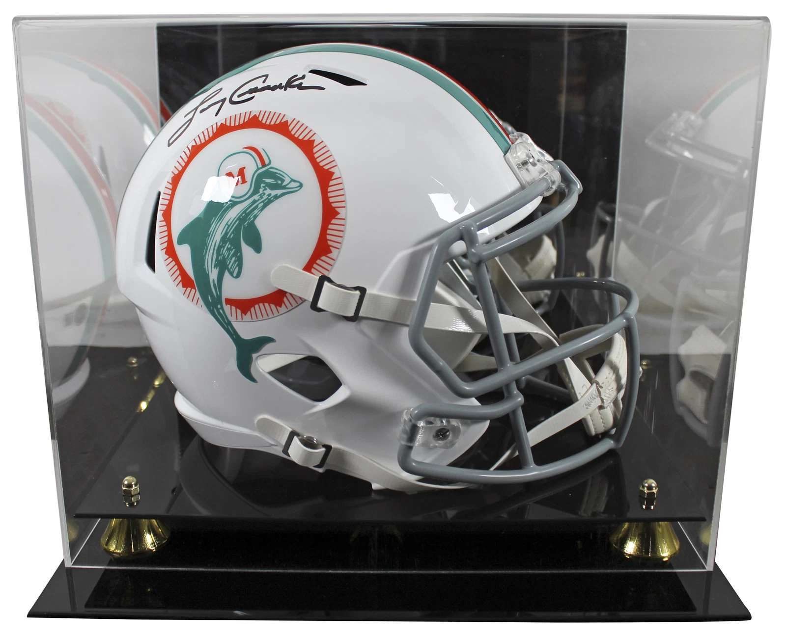 Dolphins Larry Csonka Signed 1972 TB Full Size Speed Rep Helmet W/ Case BAS W