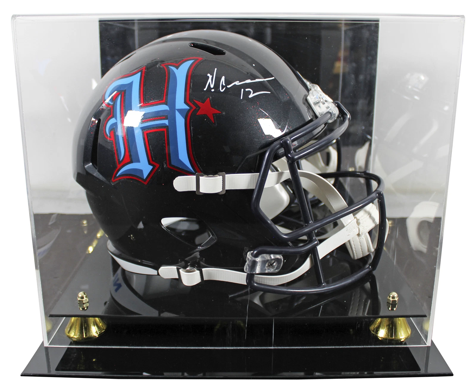 Texans Nico Collins Signed 2024 H-Town Full Size Speed Rep Helmet w/ Case BAS W