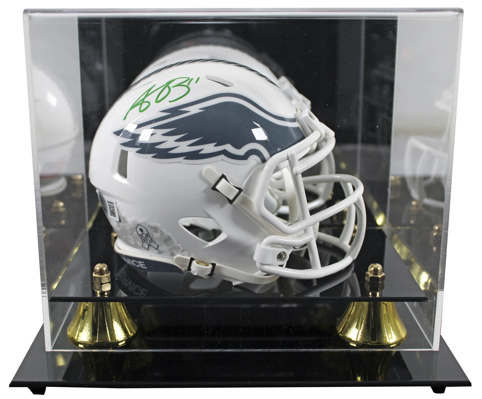 Eagles A.J. Brown Signed STS III Speed Mini Helmet W/ Case BAS Witnessed