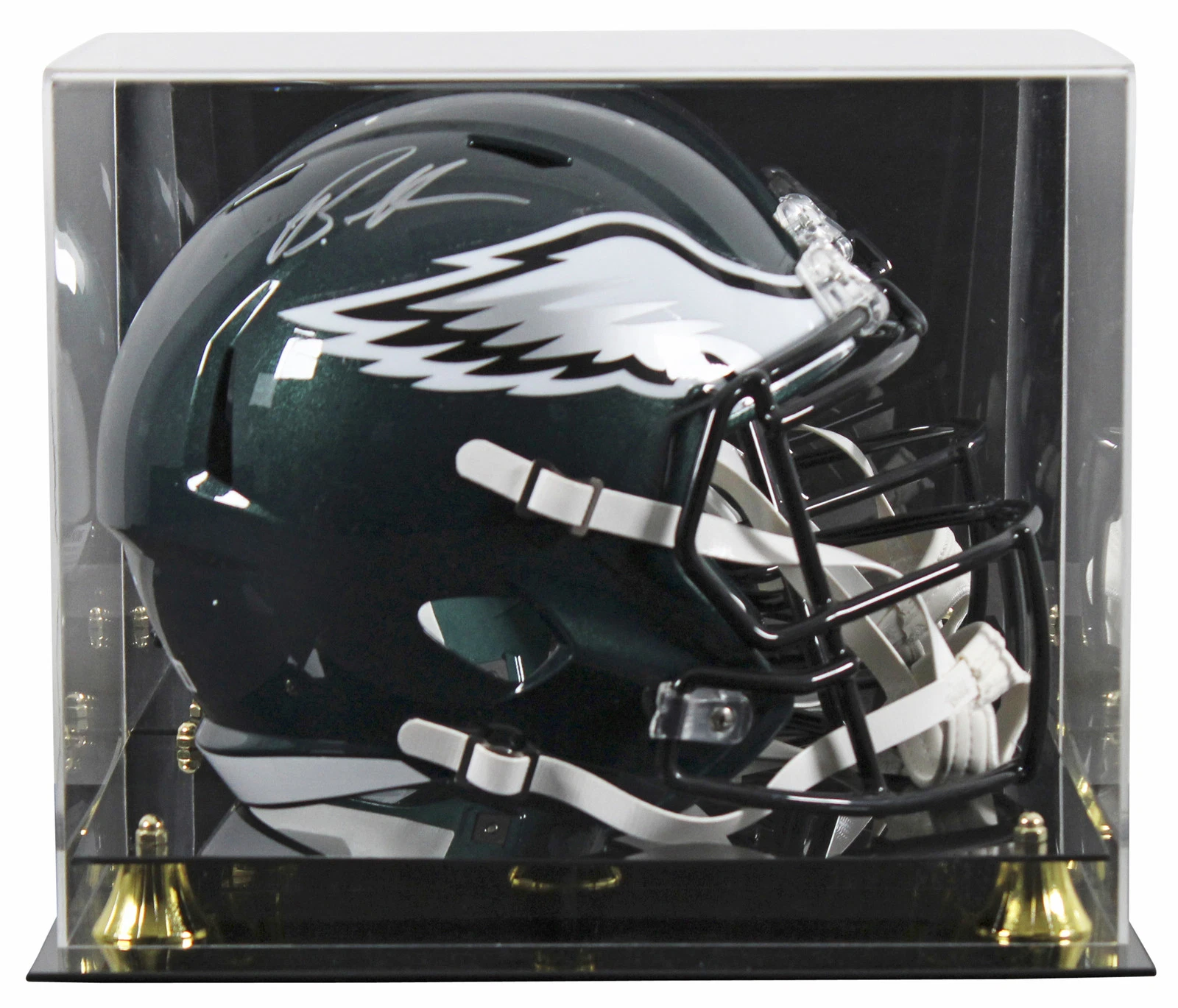 Eagles Brandon Graham Signed F/S Speed Rep Helmet W/ Case w/ Silver Sig BAS Wit