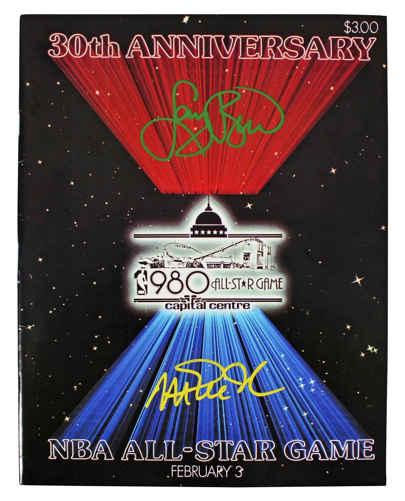 Magic Johnson & Larry Bird Signed 1980 NBA All-Star Game Program BAS #1W867918