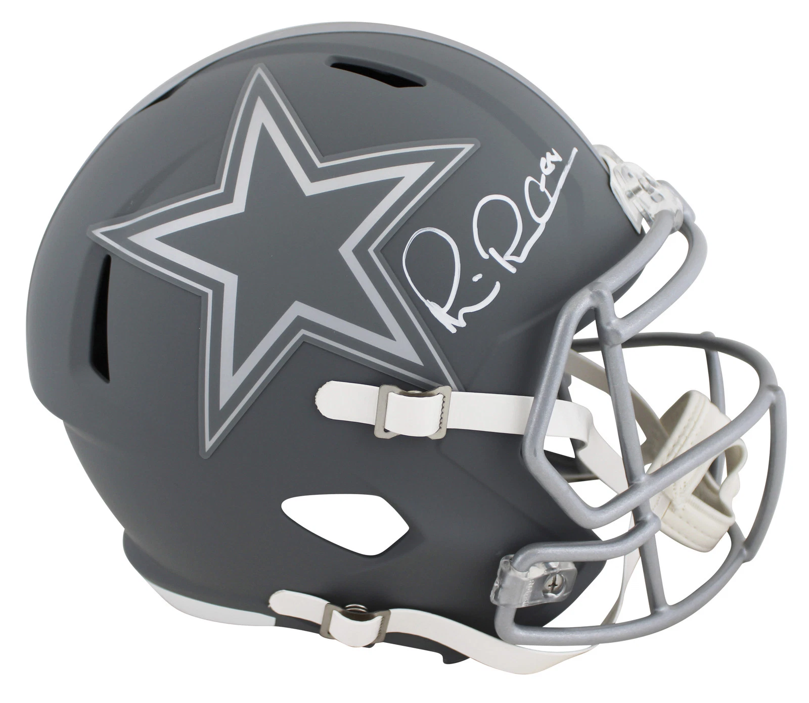 Cowboys Michael Irvin Signed Slate Full Size Speed Rep Helmet BAS Witnessed
