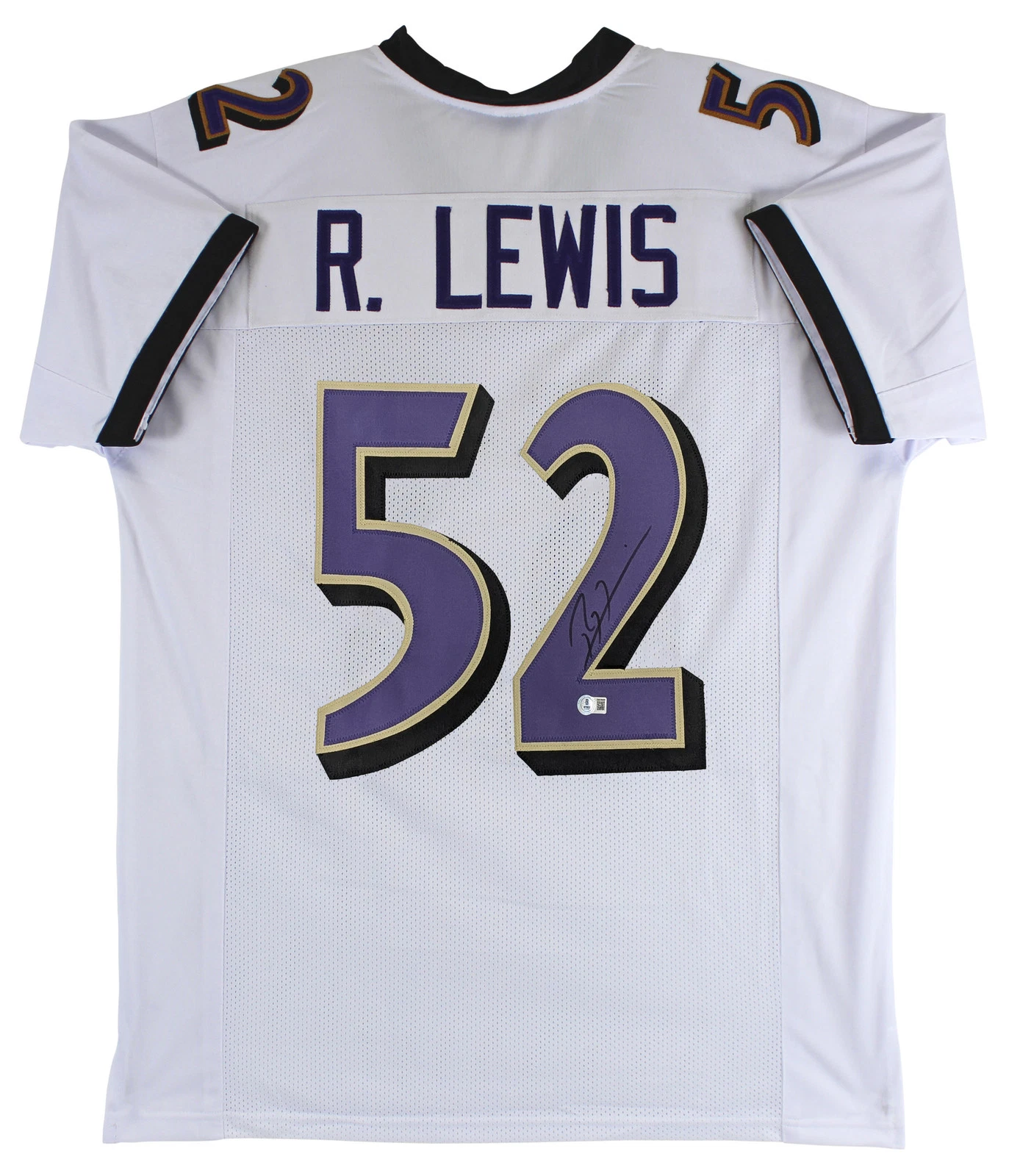 Ray Lewis Authentic Signed White Pro Style Jersey Autographed BAS Witnessed