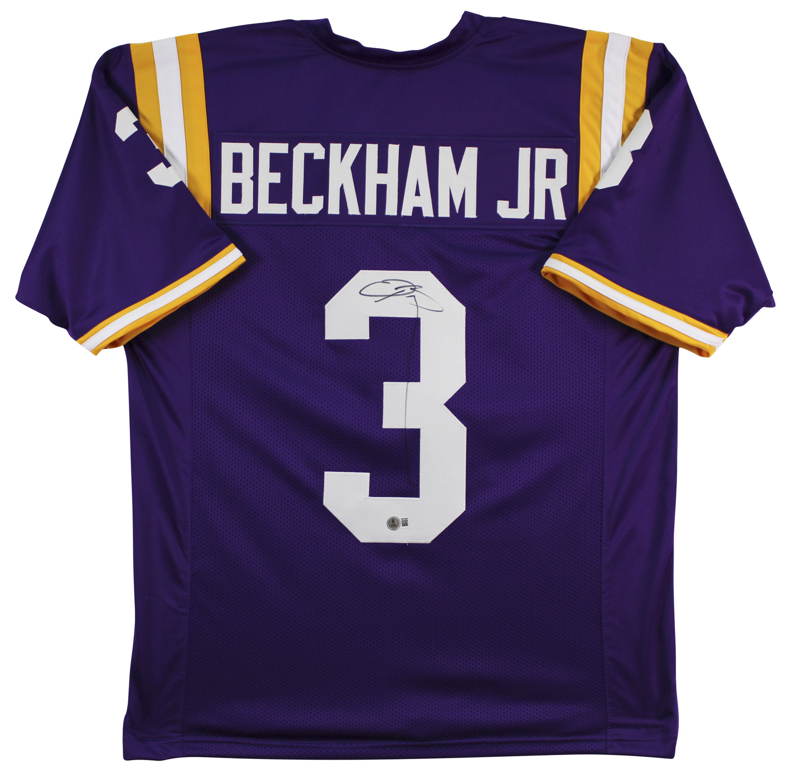 LSU Odell Beckham Jr. Authentic Signed Purple Pro Style Jersey BAS Wit #2W729942