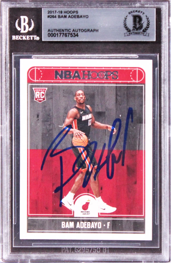 Heat Bam Adebayo Authentic Signed 2017 Hoops #264 Rookie Card BAS Slabbed