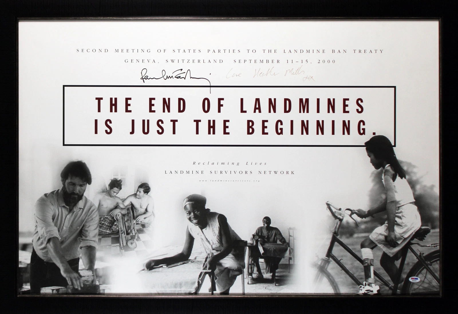 Paul McCartney & Heather Mills Signed & Framed 27x40 Poster PSA/DNA #Q02663