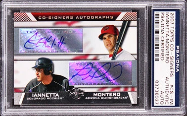 Chris Iannetta & Miguel Montero Signed 2007 Topps Co-Signer #CS-IM Card PSA Slab