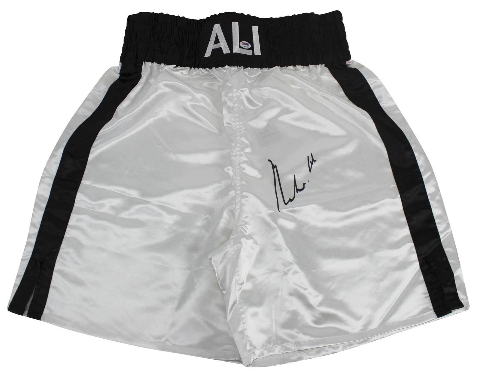 Muhammad Ali Authentic Signed White Ali Boxing Trunks PSA/DNA Itp #4A01723