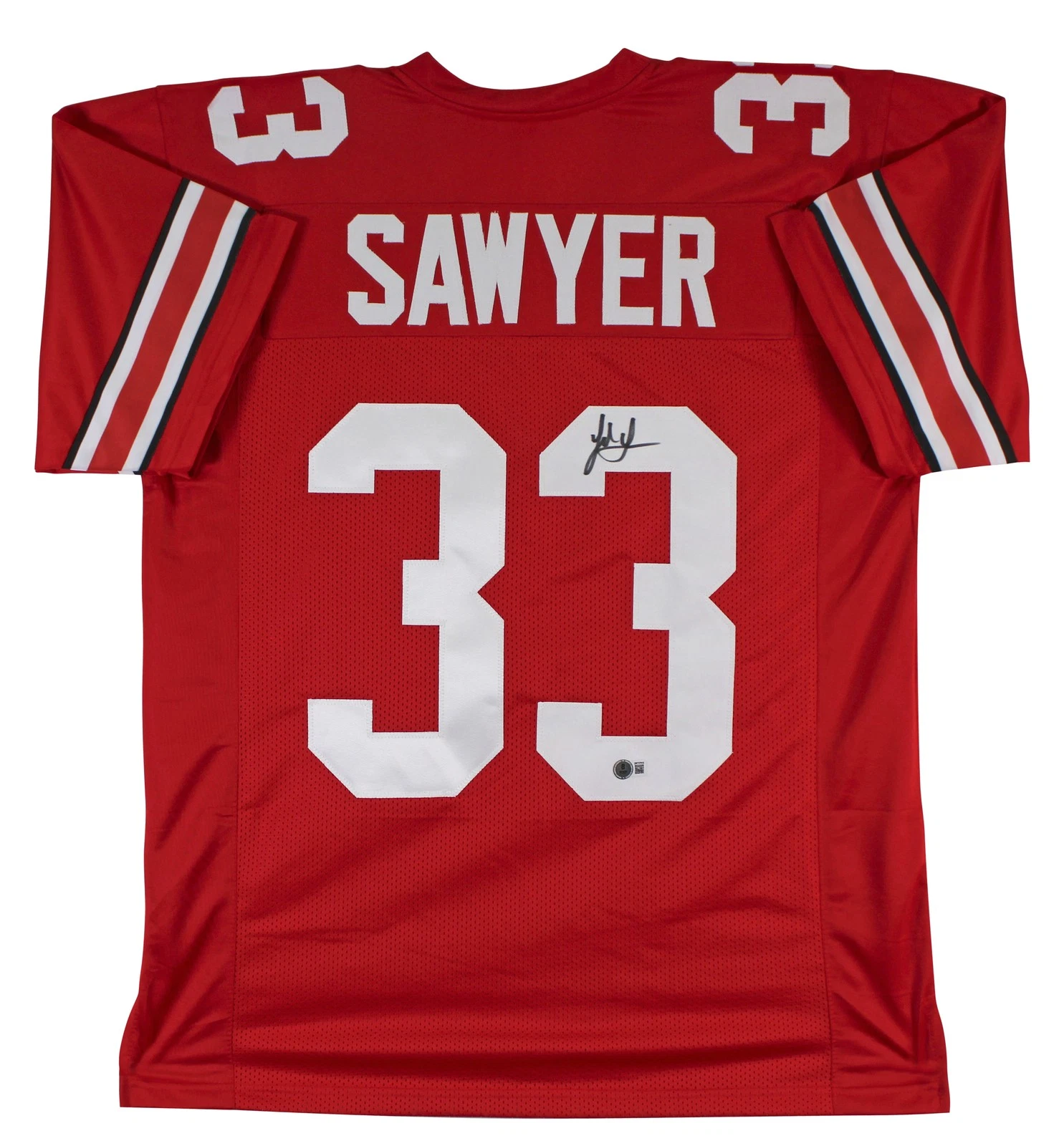 Ohio State Jack Sawyer Authentic Signed Red Pro Style Jersey BAS Witnessed