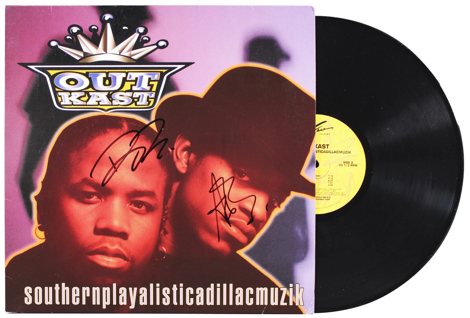 OutKast Andre 3000 & Big Boi Authentic Signed Album Cover W/ Vinyl BAS #BD05276