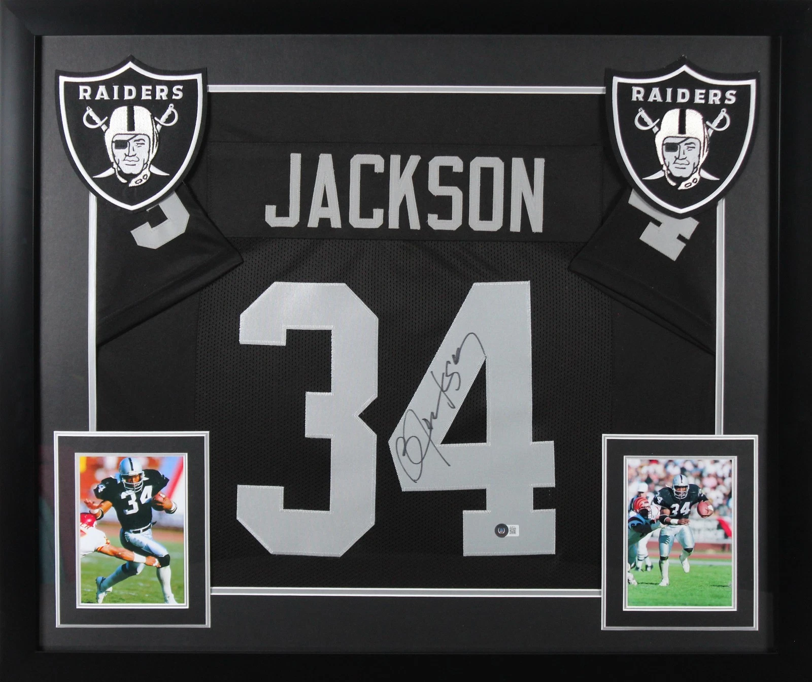 Bo Jackson Authentic Signed Black Pro Style Framed Jersey Autographed BAS