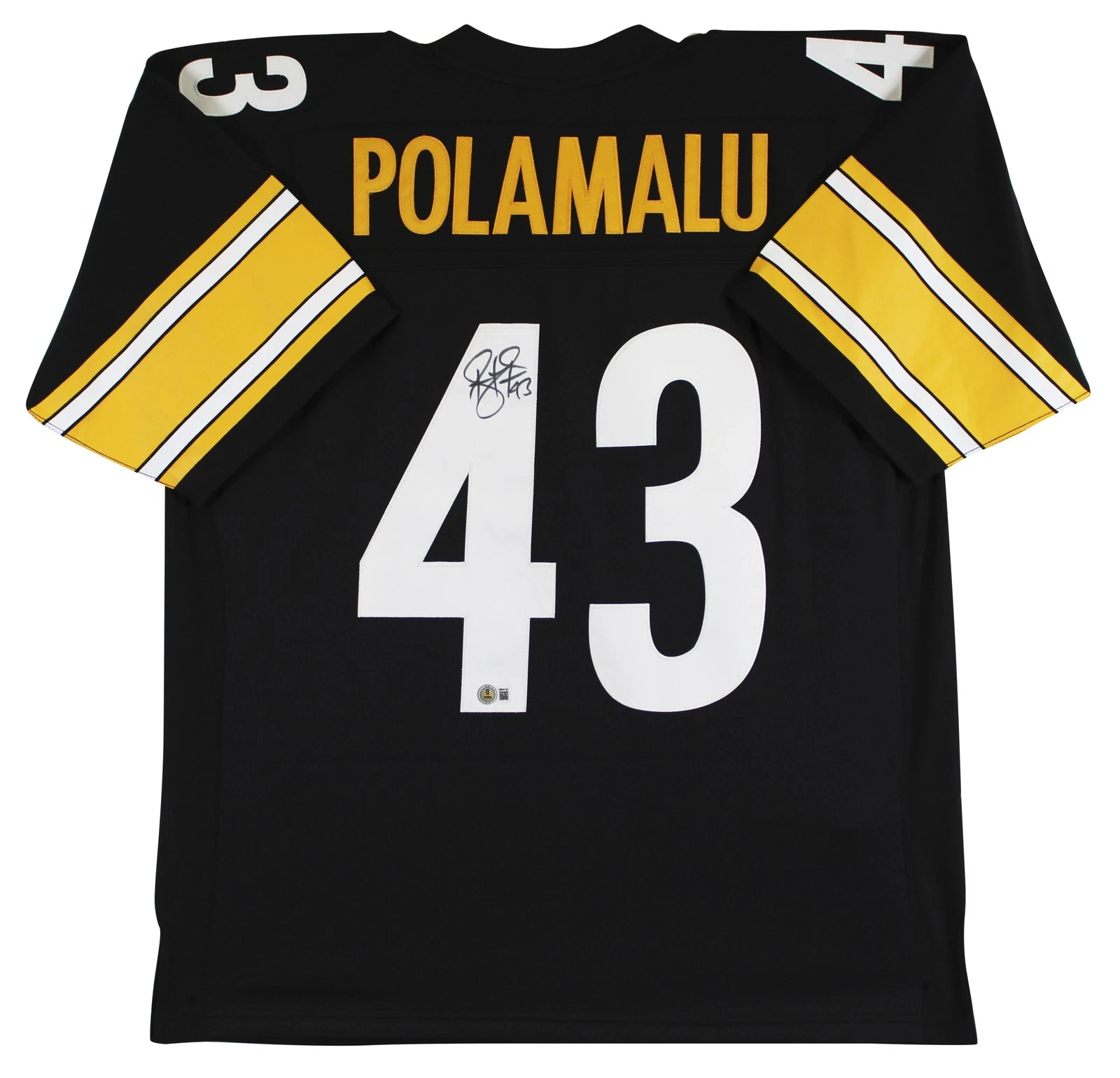 Steelers Troy Polamalu Authentic Signed Black Mitchell & Ness Jersey BAS Witness
