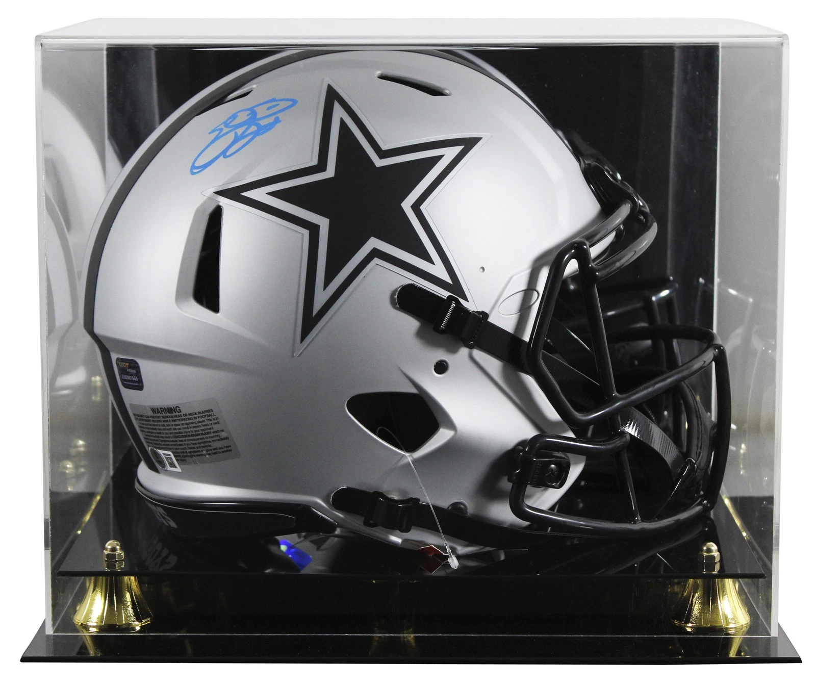 Cowboys Emmitt Smith Signed Rave Full Size Speed Proline Helmet w/ Case BAS Wit