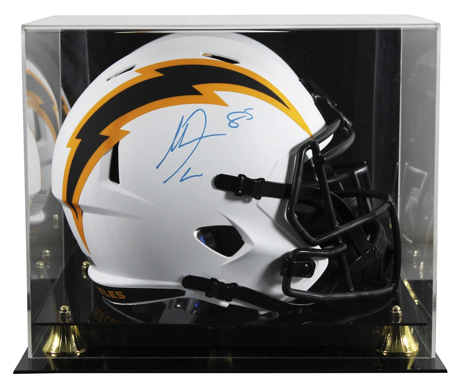 Chargers Antonio Gates Signed Lunar Full Size Speed Rep Helmet W/ Case BAS Wit