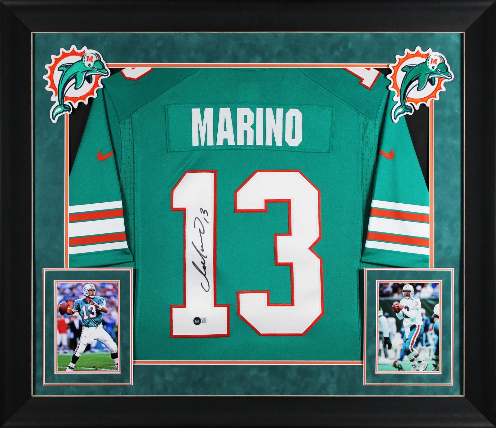 Dolphins Dan Marino Authentic Signed Teal Nike Limited Framed Jersey BAS