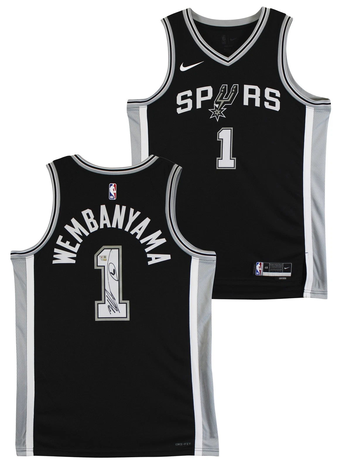 Victor Wembanyama Signed Black Nike Icon Ed. Jersey w/ Alien Sketch Fanatics