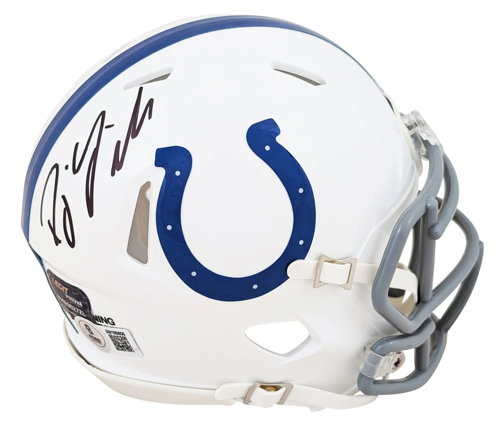 Colts D.J. Giddens Authentic Signed Speed Mini Helmet Autographed BAS Witnessed